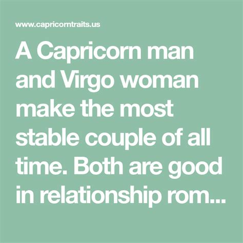 capricorn woman virgo man dating
